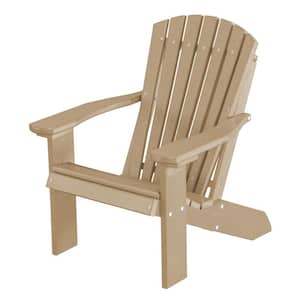 Heritage Weathered Wood Plastic Outdoor Child Adirondack Chair