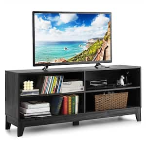 Up to 45" White Wood TV Stand Console Entertainment Game Center Cabinet Bookcase 