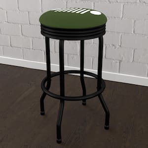 Jeep Grille 1 29 in. Green Backless Metal Bar Stool with Vinyl Seat
