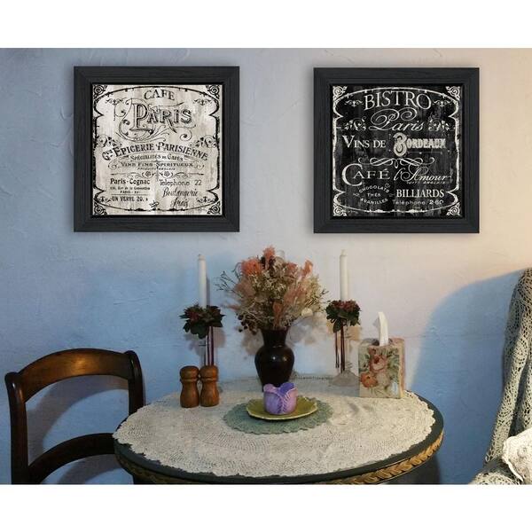 Unbranded 15 in. x 30 in. "Paris Cafe/Bistro" by Color Bakery Printed Framed Wall Art