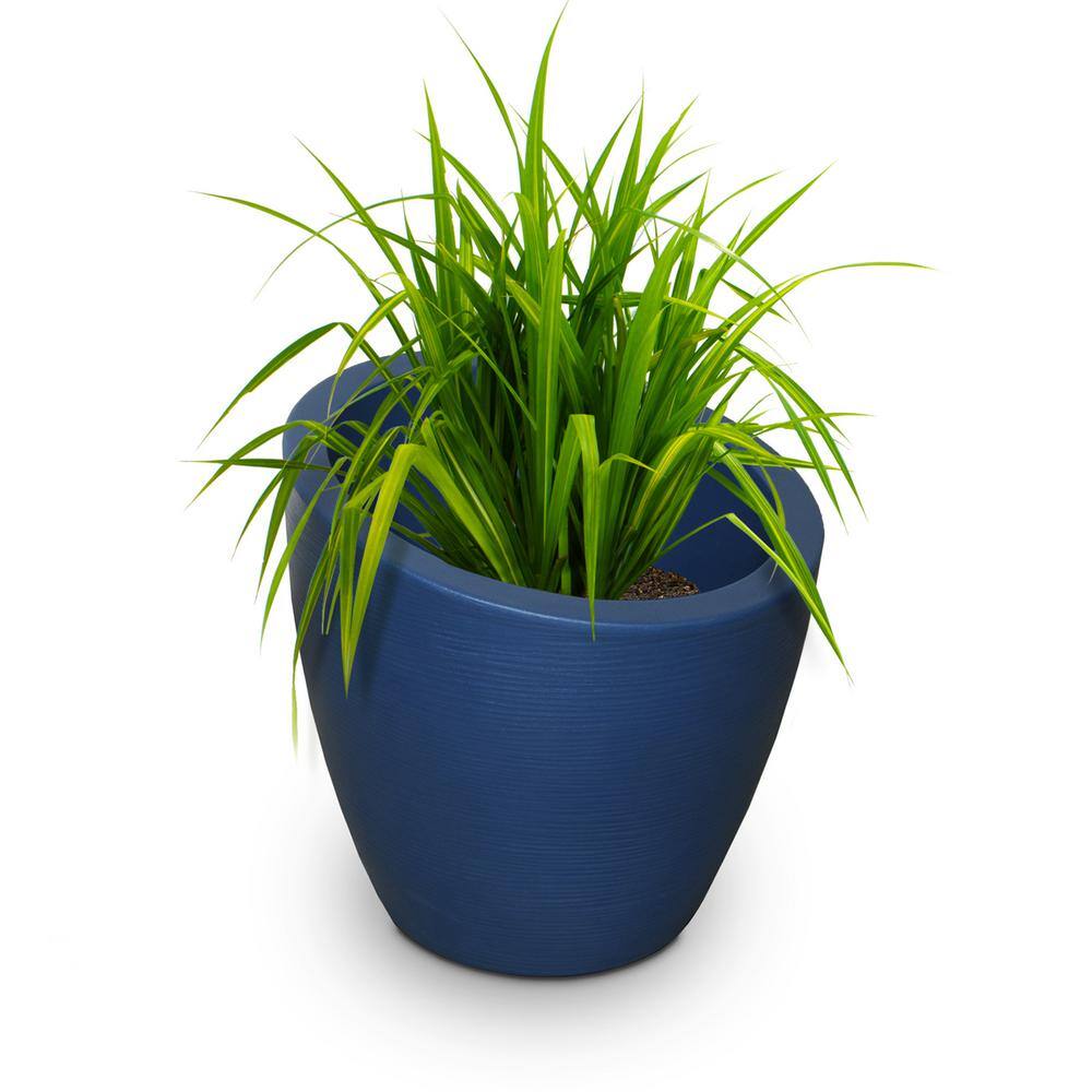 Modesto Neptune Blue 20" Round Plastic Planter for Indoor/Outdoor
