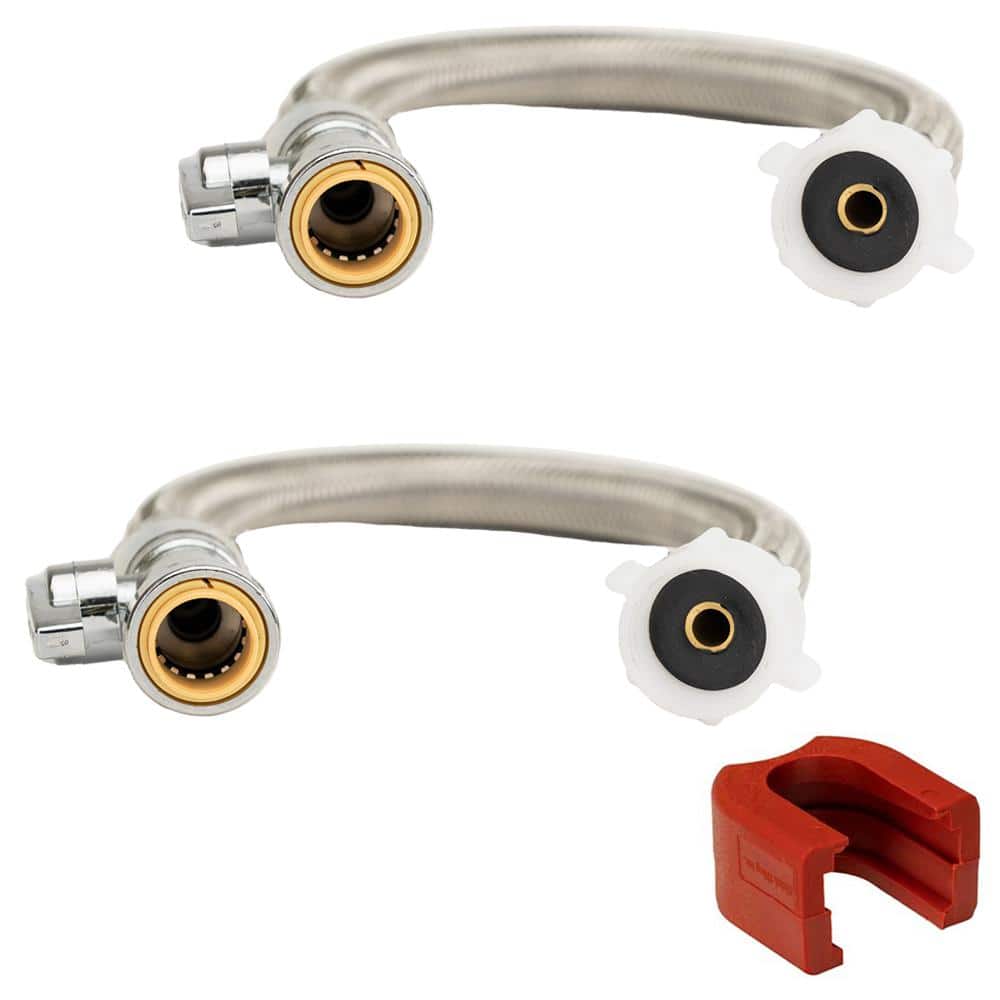 1/2 in. Push-to-Connect x 7/8 in. Ballcock x 12 in. Straight Stop Toilet Connector with Slip Clip Release Tool (2-Pack) price history on PriceWatchPro