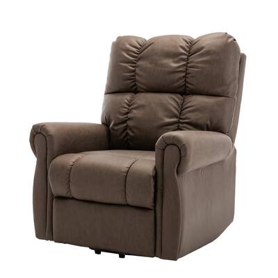 36.6 in. Width Grey Big and Tall Leatherier Fabric Power Lift Recliner with Remote Control