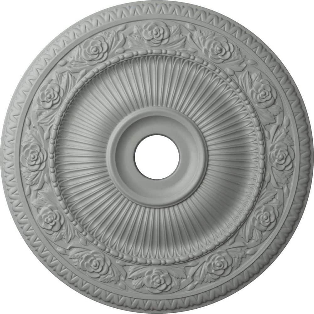 Ekena Millwork 24-1/4" x 3-7/8" ID x 2" Logan Urethane Ceiling Medallion (Fits Canopies upto 6-1/8"), Primed White