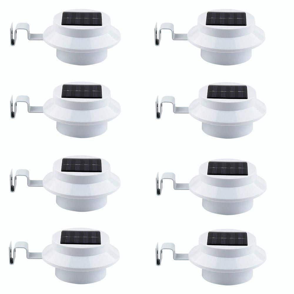 8-Pack White Solar Powered Gutter Lights Finial Outdoor Decorative Waterproof Led Fence Lamp for Wall Deck Garden price history on PriceWatchPro