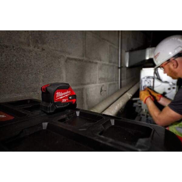 Milwaukee 25 ft. x 1-1/16 in. Compact Wide Blade Tape Measure with LED  48-22-0428 - The Home Depot