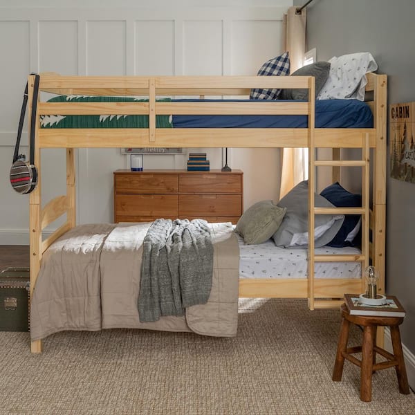 Welwick Designs Natural Traditional Solid Wood Twin Bunk Bed