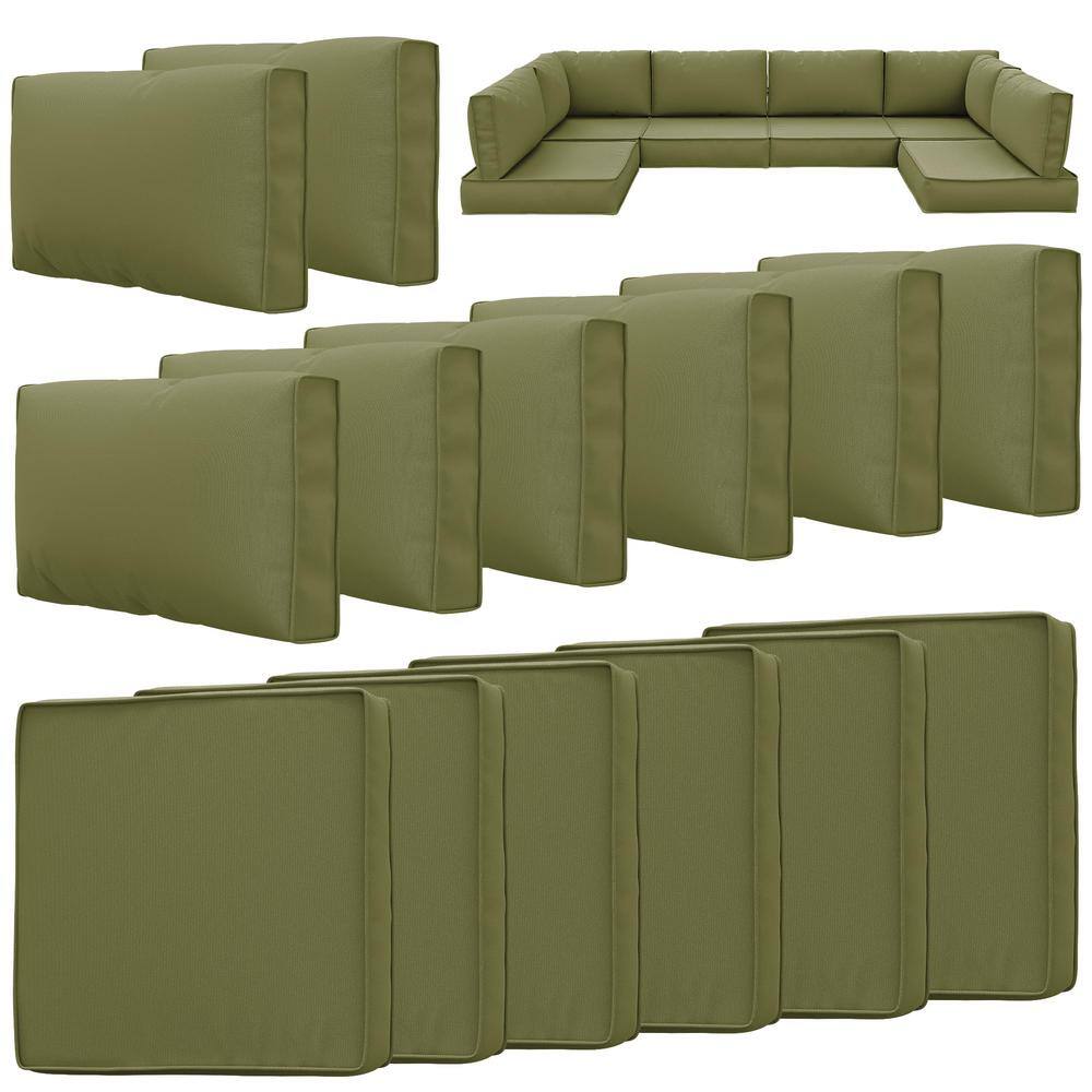 26 in. x 26 in. x 5 in. (14-Piece) Deep Seating Outdoor Sectional Replacement Cushion Light Green price history on PriceWatchPro