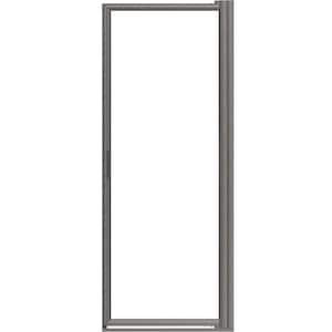 Deluxe 34-7/8 in. x 63-1/2 in. Framed Pivot Shower Door in Brushed Nickel