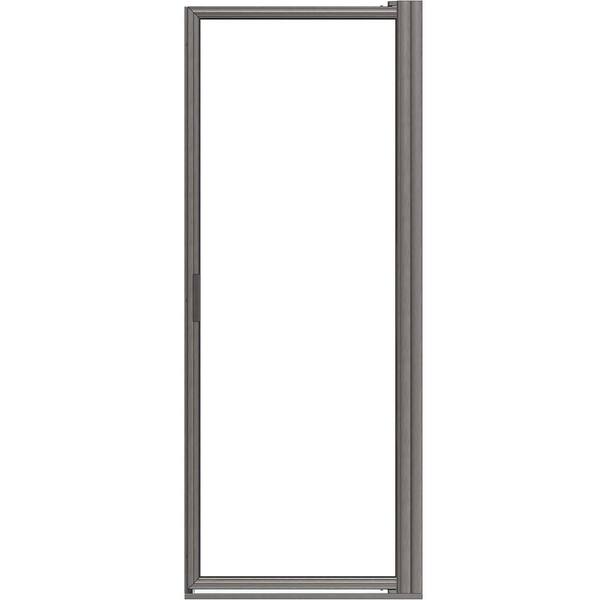 Basco Deluxe 32-7/8 in. x 67 in. Framed Pivot Shower Door in Brushed Nickel