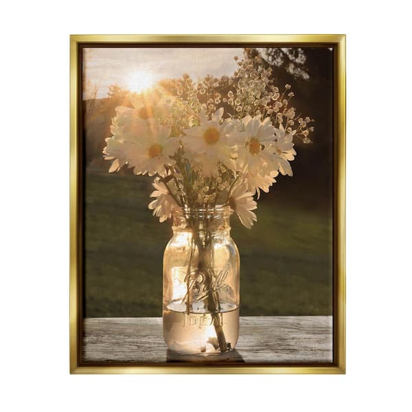 The Stupell Home Decor Collection Warm Meadow Daisies Mason Jar ...