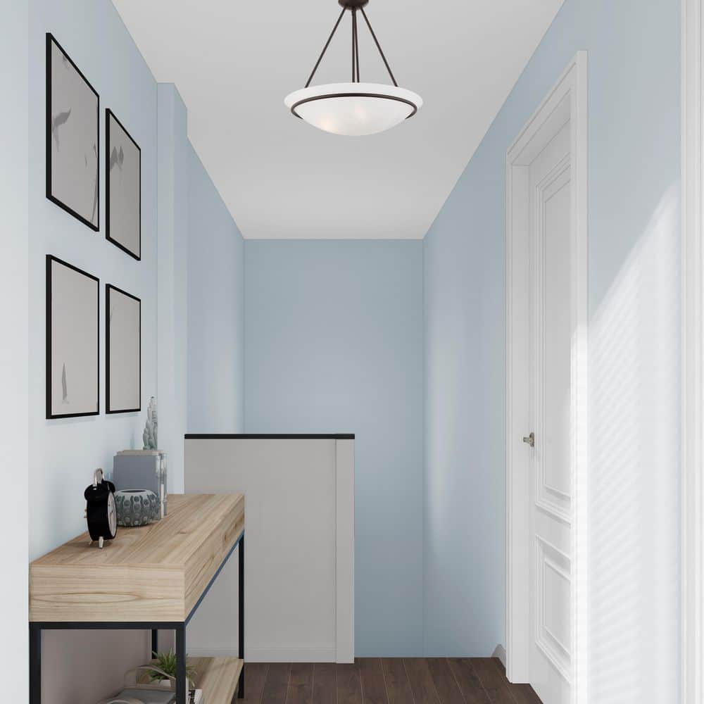 Newburgh 22" Bronze and White Alabaster Glass Bowl Pendant