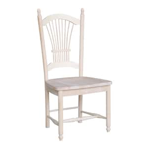 Unfinished Wood Sheaf Back Dining Chair (Set of 2)