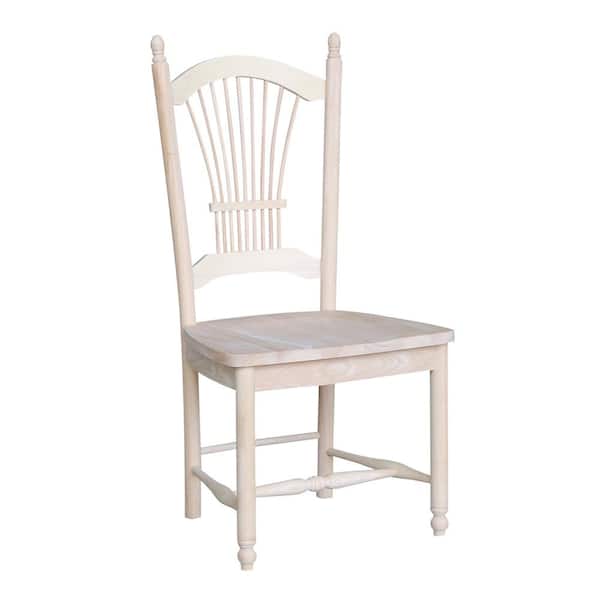 International Concepts Unfinished Wood Sheaf Back Dining Chair (Set of 2)