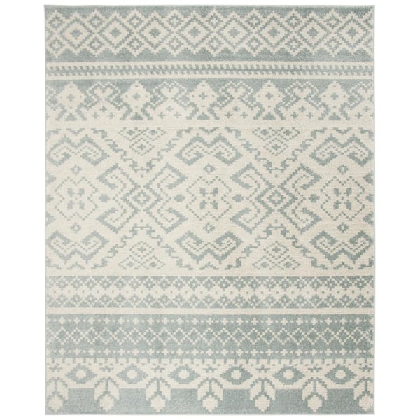 SAFAVIEH Adirondack Slate/Ivory 8 ft. x 10 ft. Geometric Area Rug