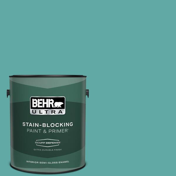 BEHR ULTRA 1 gal. #500D-5 Teal Zeal Extra Durable Semi-Gloss Enamel Interior Paint & Primer