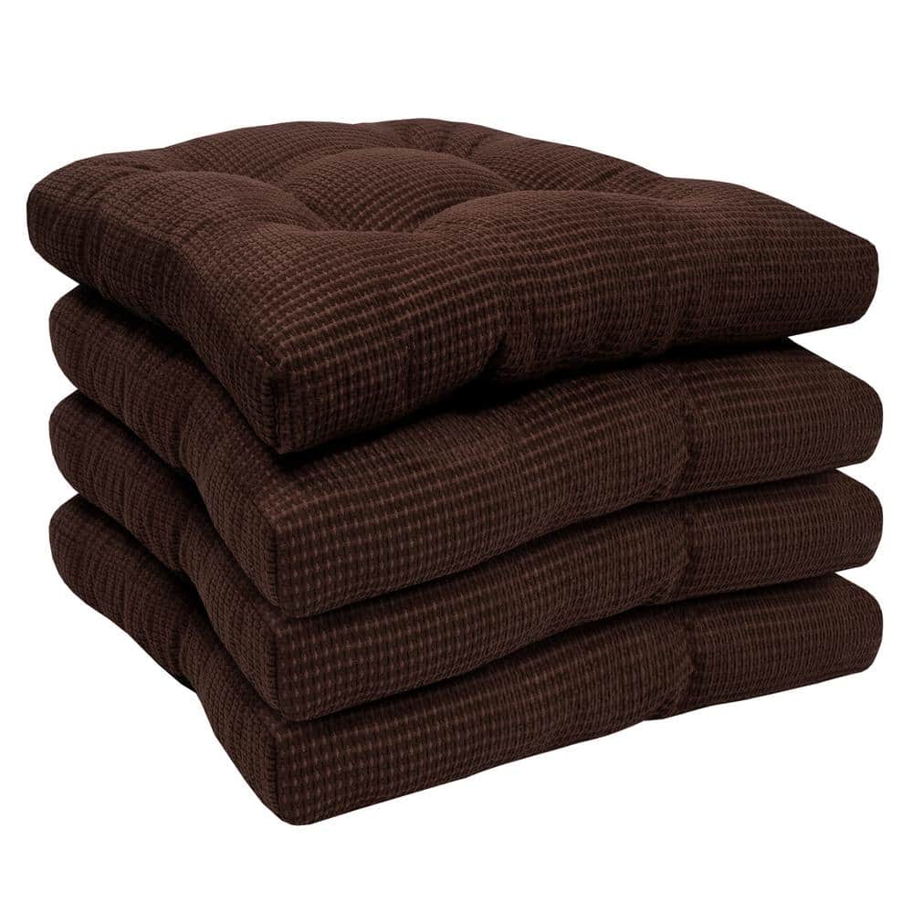 Sweet Home Collection | U-Shape High Density Memory Foam Chair Pads With Ties, Wine, 2 PK, 2PK