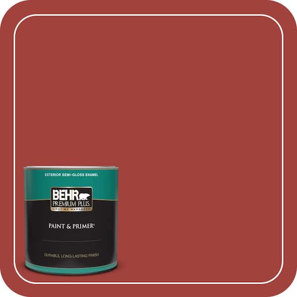 BEHR PREMIUM PLUS 1 qt. Home Decorators Collection #HDC-SM16-12 Tomato Slices Semi-Gloss Enamel Exterior Paint & Primer
