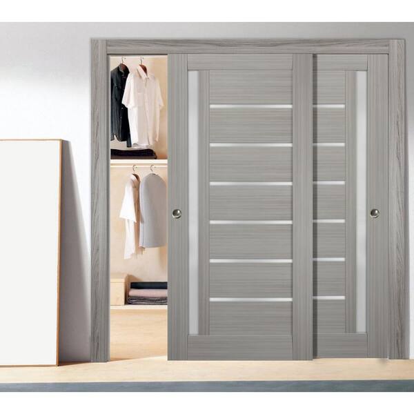 A Modern Single Sliding Door Closet With Drawers