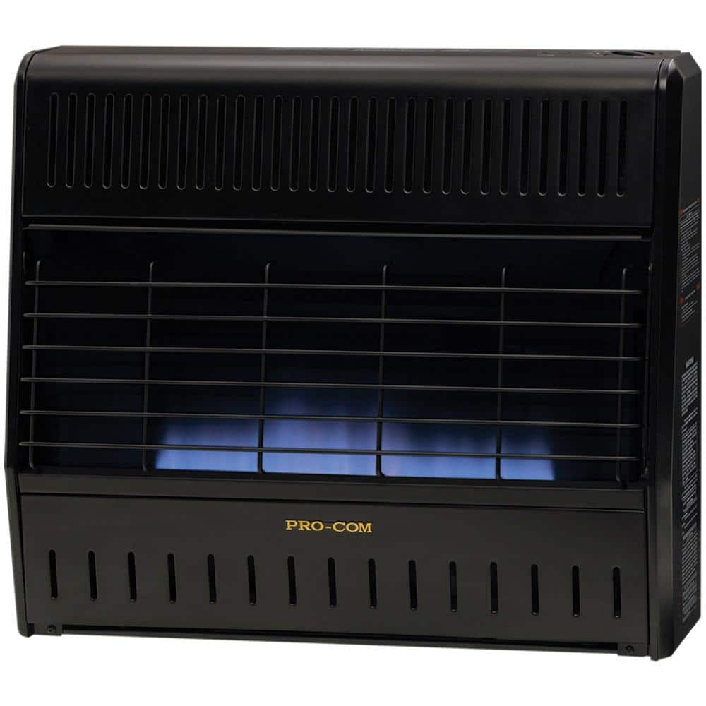 ProCom Heating 30000 BTU Ventless Blue Flame Dual Fuel Heater With ...