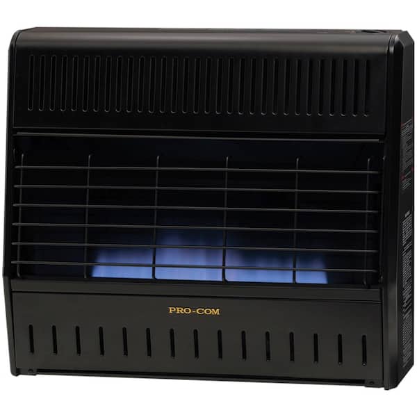 ProCom Heating 30000 BTU Ventless Blue Flame Dual Fuel Heater with Thermostat Control
