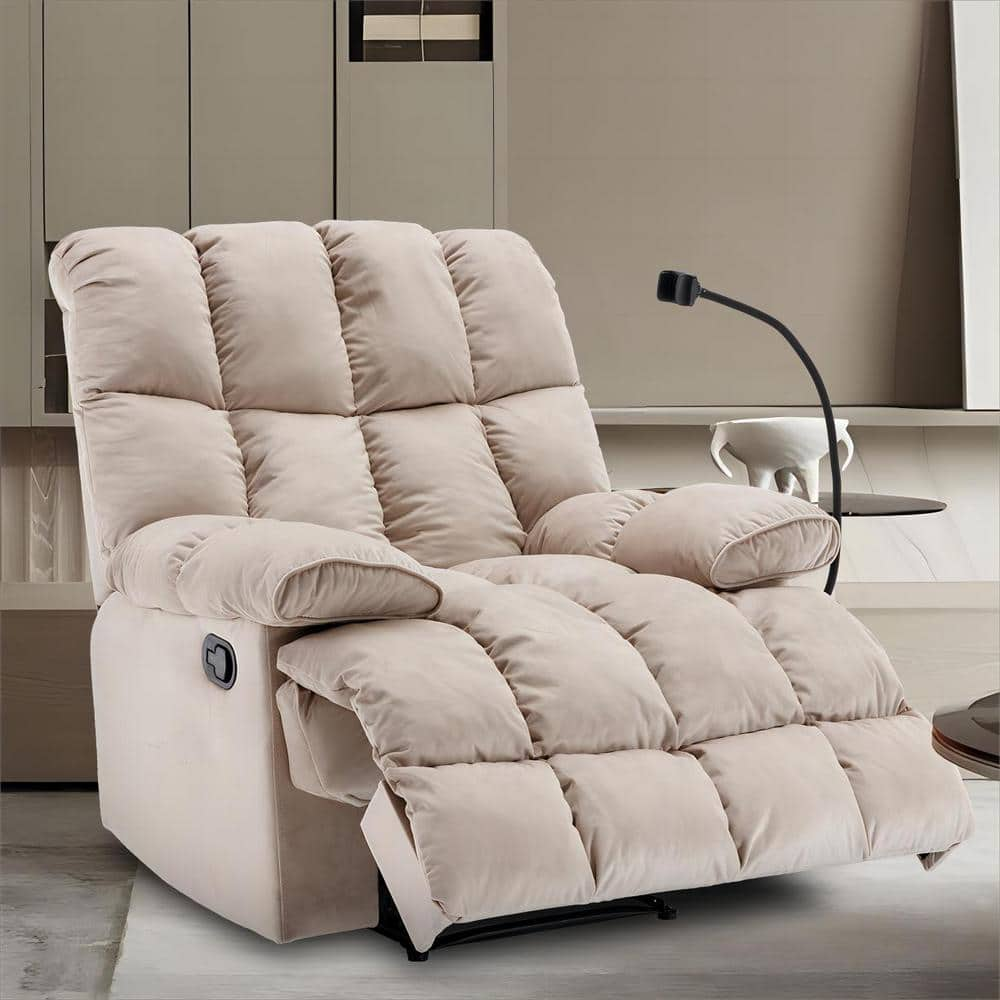 Pinksvdas 39.4 in. Brownish Big and Tall 3 Position Recliner