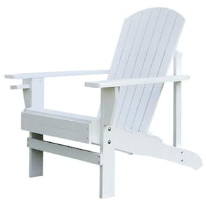 38.25 in. W x 28.5 in. D x 36.5 in. H White Wood Adirondack Armchair