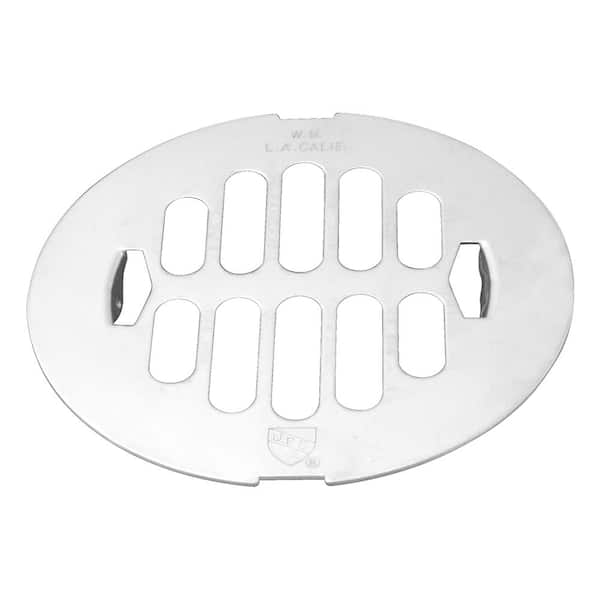 Westbrass 4-1/4 in. O.D. Snap-In Shower Drain Strainer in Powder Coat White