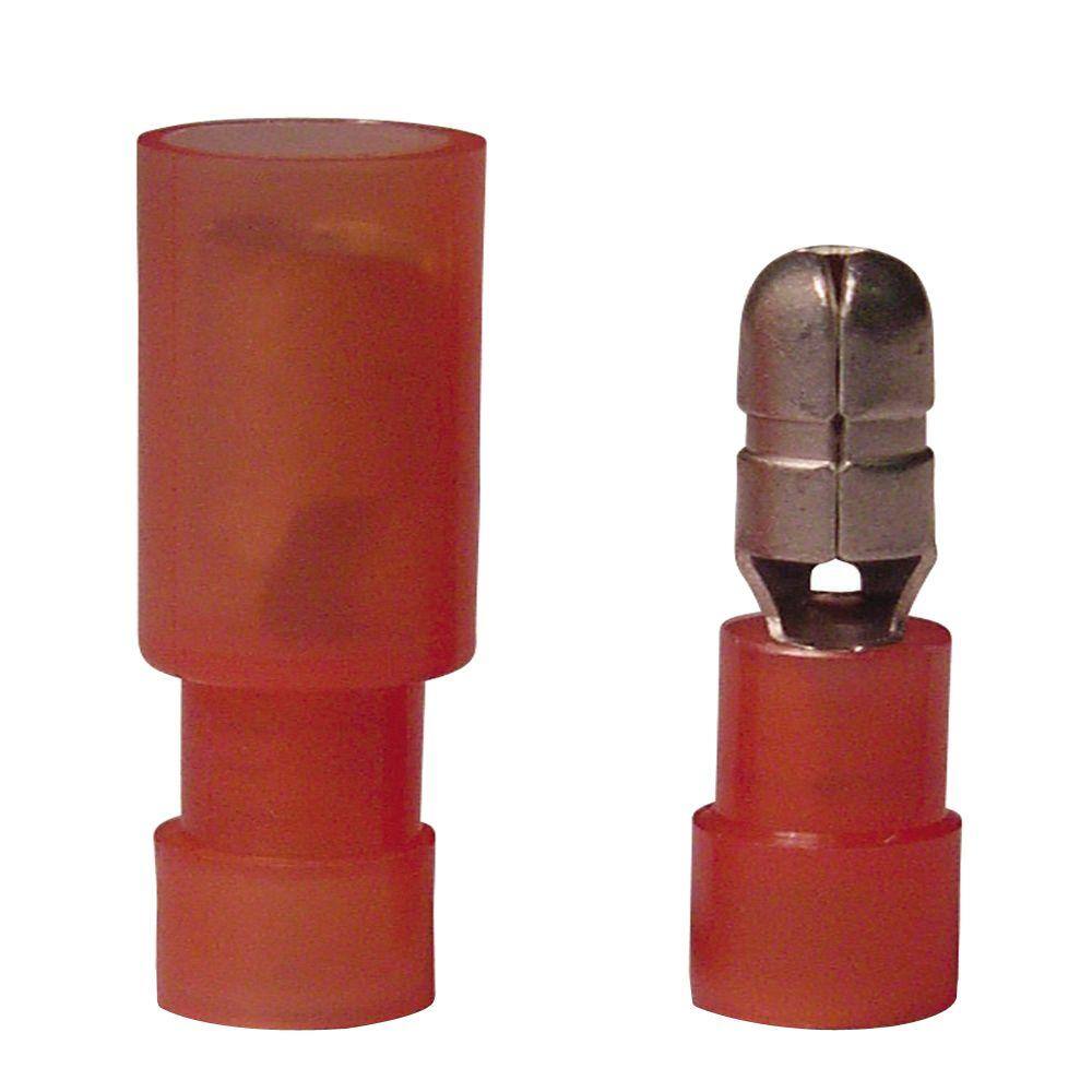thumbnail interactive-video image 1 of 25 Pcs 1/4" Female Quick Disconnect Terminals – 12-10 AWG – Insulated With Heat Shrink – Vanco 1 of 3