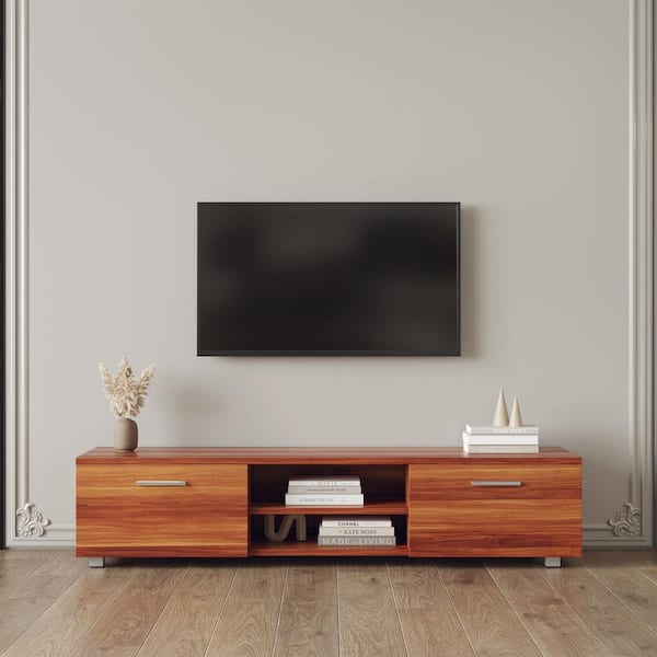 Modern TV Stand Fits TV's up to 70 in. with Open Shelves for Living Room Bedroom