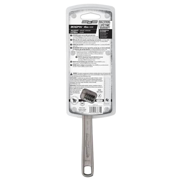 Channellock 806PW 6-Inch Reversible Jaw Extra Wide Adjustable Wrench – SAE – Made In Spain