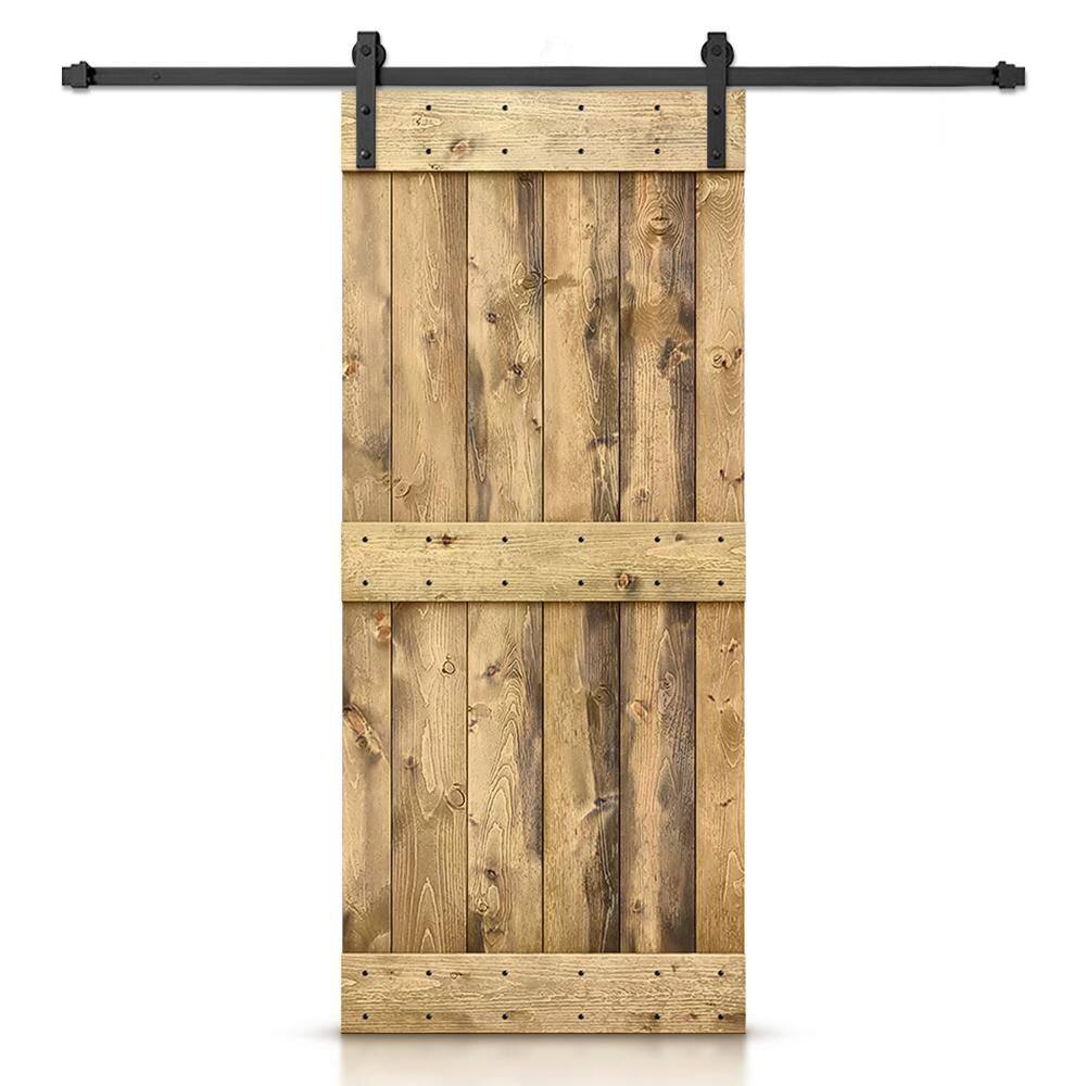 22 in. x 80 in. Mid-Bar Series Solid Core Weather Oak Stained DIY Wood Interior Sliding Barn Door with Hardware Kit price history on PriceWatchPro