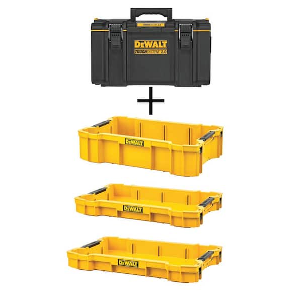 DEWALT TOUGHSYSTEM 2.0 22 in. Medium Tool Box, TOUGHSYSTEM 2.0 Deep Tool  Tray and (2) TOUGHSYSTEM 2.0 Shallow Tool Trays DWST08300W10220 - The Home  Depot