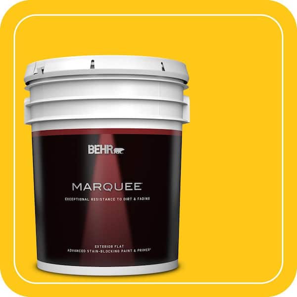 BEHR MARQUEE 5 gal. #P300-7 Unmellow Yellow Flat Exterior Paint & Primer