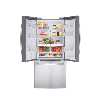 30 in. W 22 cu. ft. French Door Refrigerator with Water Dispenser in Stainless Steel