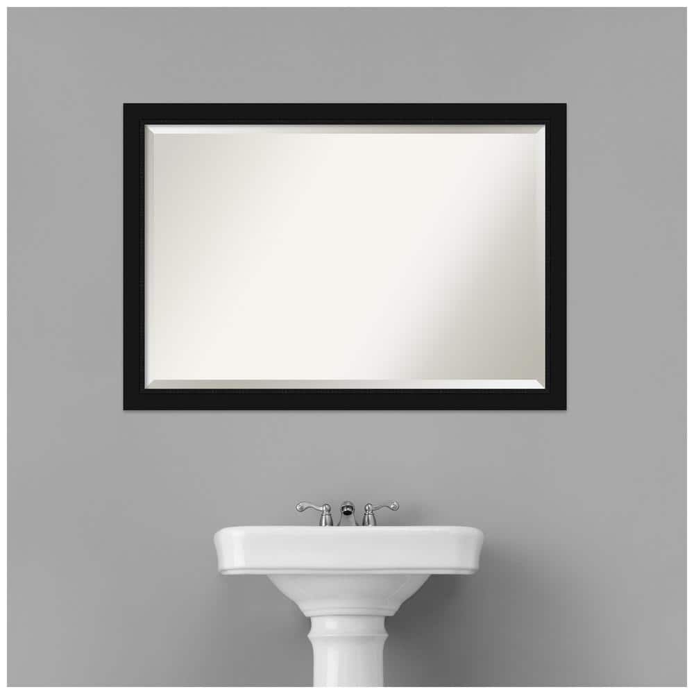 Avon Black 27" x 39" Beveled Bathroom Wall Mirror