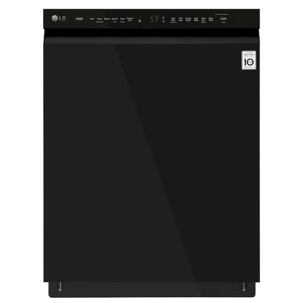 LG 24 in. Black Front Control Built-In Tall Tub Dishwasher with Stainless Steel Tub and QuadWash, 48 dBA