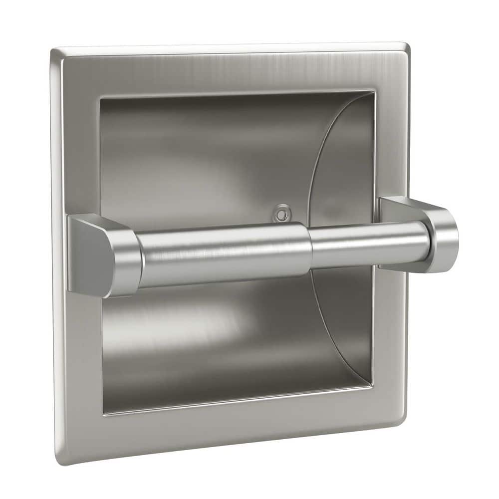 Recessed Wall Mount Stainless Steel Toilet Paper Holder in Brushed Nickel, Bathroom Insert Design with Mounting Bracket price history on PriceWatchPro