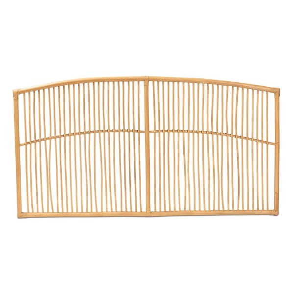 bali & pari Malvina Brown Natural Rattan Queen Size Headboard