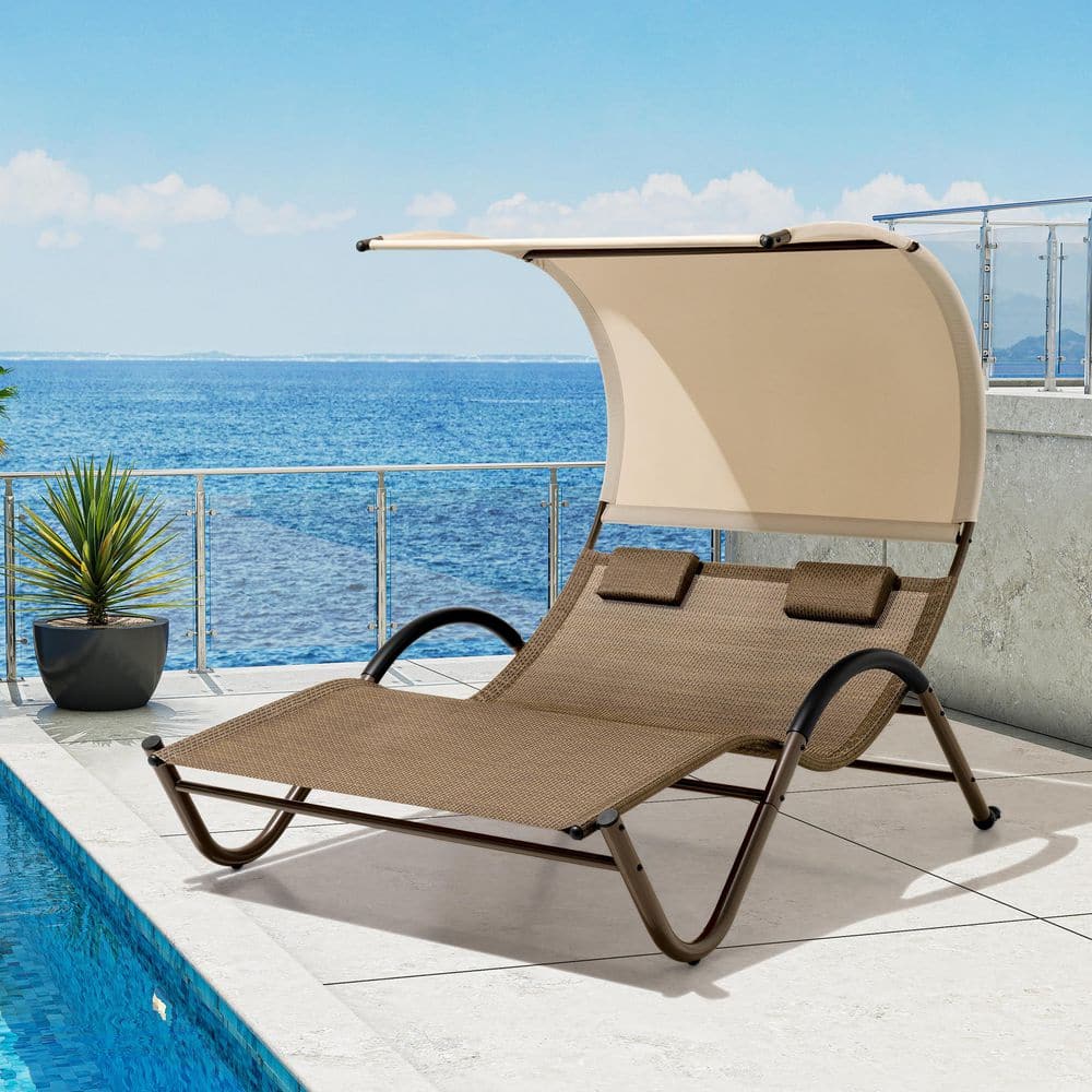 Pellebant 1-Piece Patio Double Outdoor Chaise Lounge in
