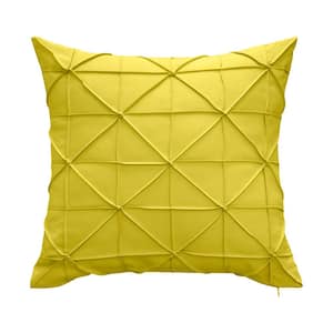 Indoor & Outdoor Fishnet Pleat Bright Yellow 18x18 Decorative Pillow