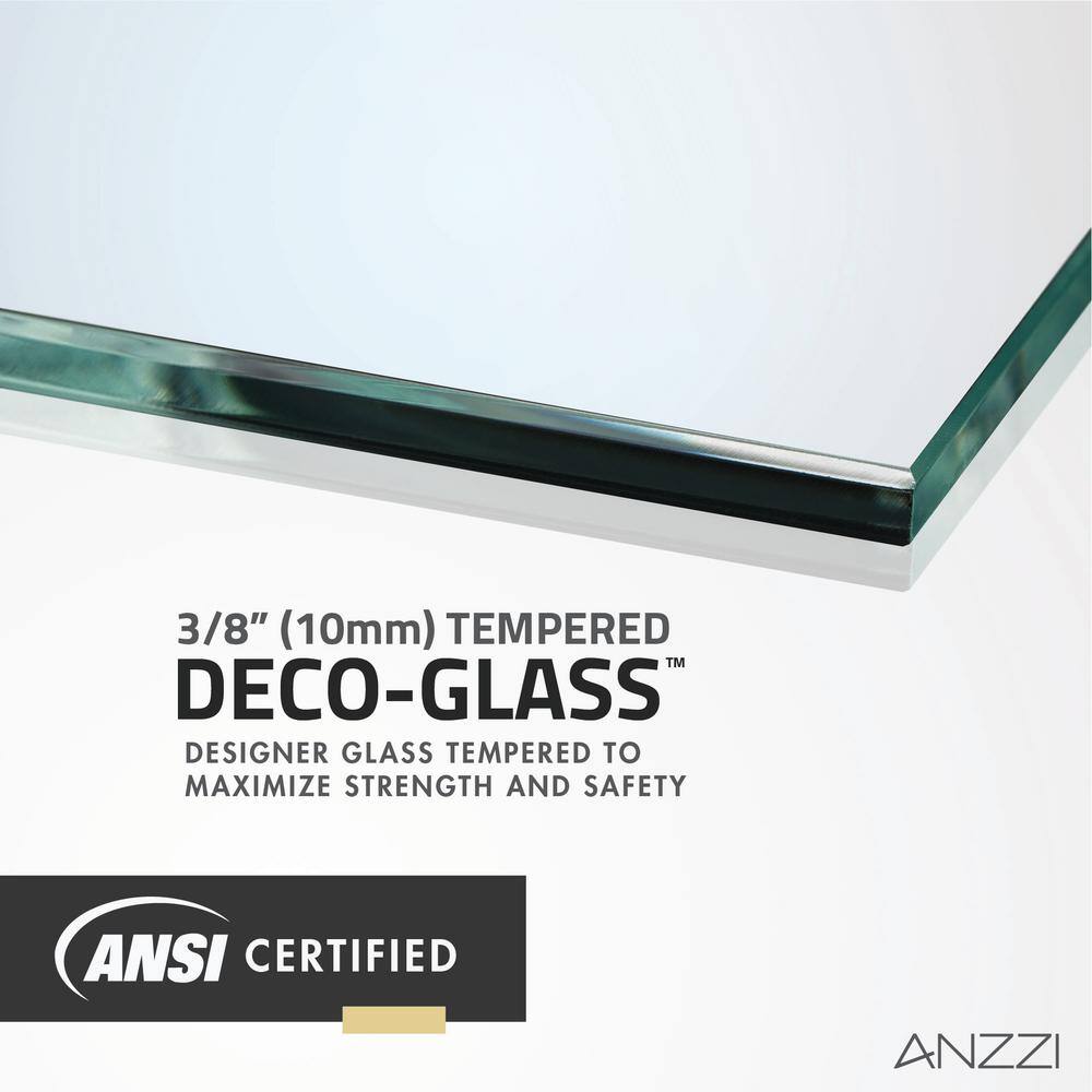 Polished Chrome Semi-Frameless Sliding Shower Door with Tsunami Guard