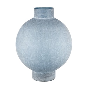Baldwin Frosted Glass 3.5 in. Decorative Vase in Blue - Medium