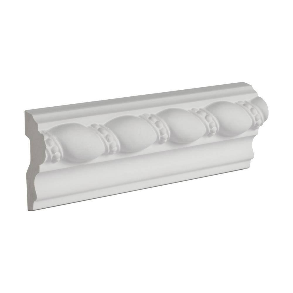 6 in White Polyurethane Rope and Beads Panel Moulding