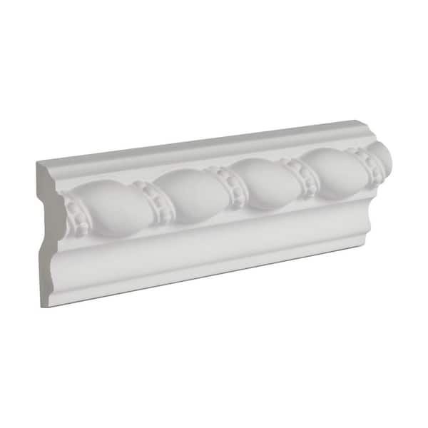 American Pro Decor 2 in. x 7/8 in. x 6 in. Long Rope and Beads Polyurethane Panel Moulding Sample