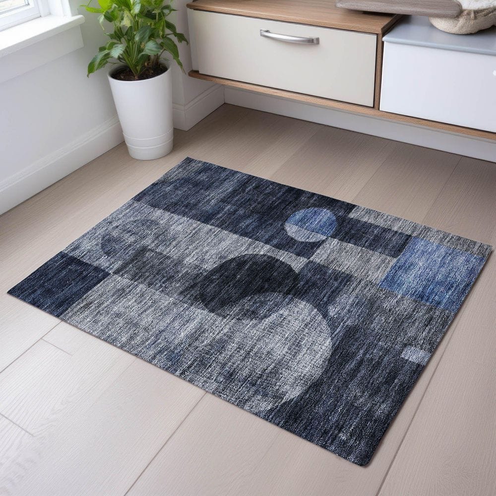 Mayfield Premium Machine Washable Abstract AMF1114 Navy 2 ft. x 3 ft. Area Rug price history on PriceWatchPro