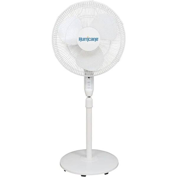 Aoibox 16 in. 3 Fan Speed Oscillating Stand Up Pedestal Fan in White with Adjustable Height, Remote Control and ETL Listed