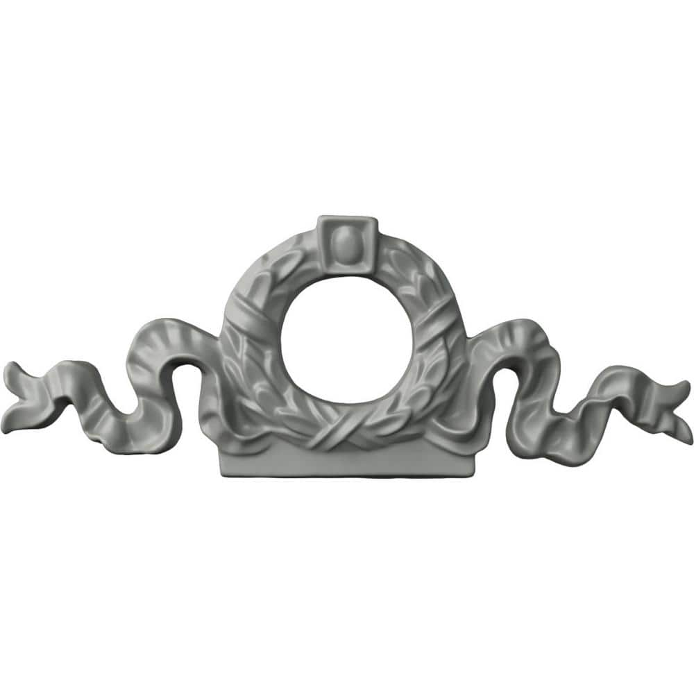 Gray Polyurethane Rectangular Decorative Wreath Onlay