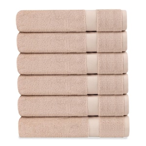 Delara Rose Dust Solid 100% Organic Cotton Luxuriously Plush Wash Cloth (Set of 6)