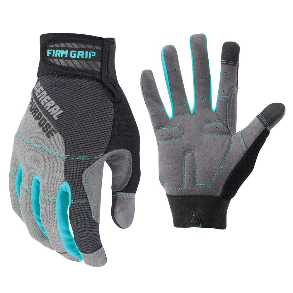 Women's Grip Work Gloves, Small, 1 Pair, Safegear, Black